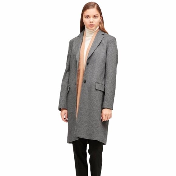Uniqlo Chesterfield Gray Wool Cashmere Blend Overcoat - Picture 1 of 5